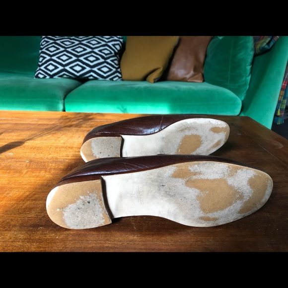 ZARA Leather Loafers Brass Buckle - Picture 5 of 6